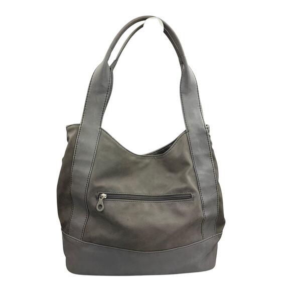 Relic Gray Faux Leather Double Handle Carry All Hobo Shoulder Bag - Picture 1 of 16